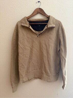 GANT Sacker Rib Half-Zip Sweater – Khaki Melange – Men’s XL
